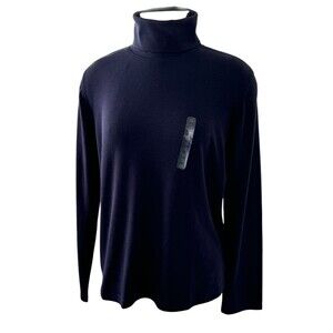 St. John's Bay Women X-Large Navy Blue Long Sleeve Turtleneck Top New w/Tag